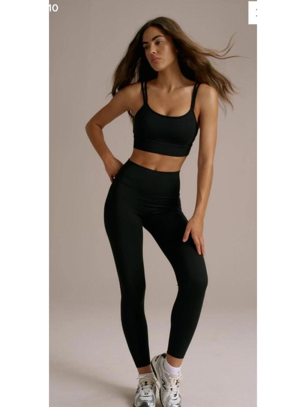 Adanola Black High-Waisted Leggings Large